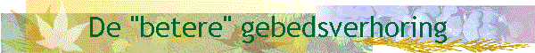 De ''betere'' gebedsverhoring